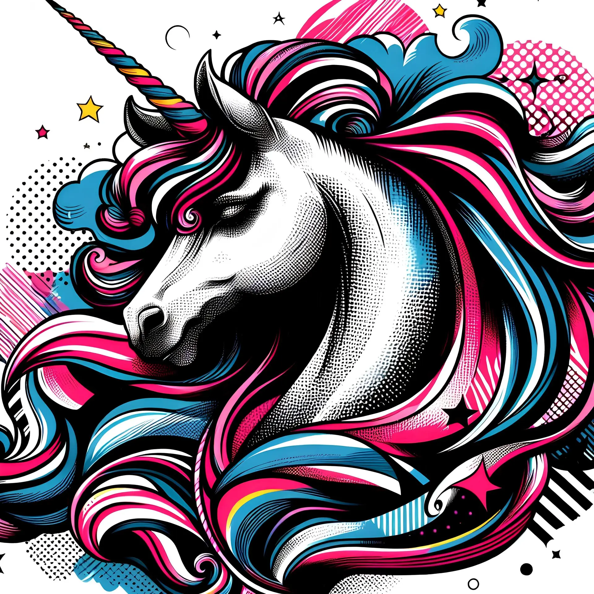 Pop Art Unicorn With Bold - Image 4