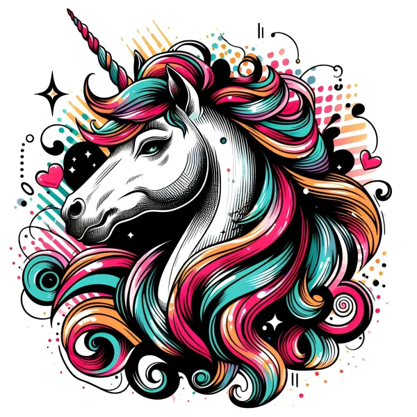 Pop Art Unicorn With Bold