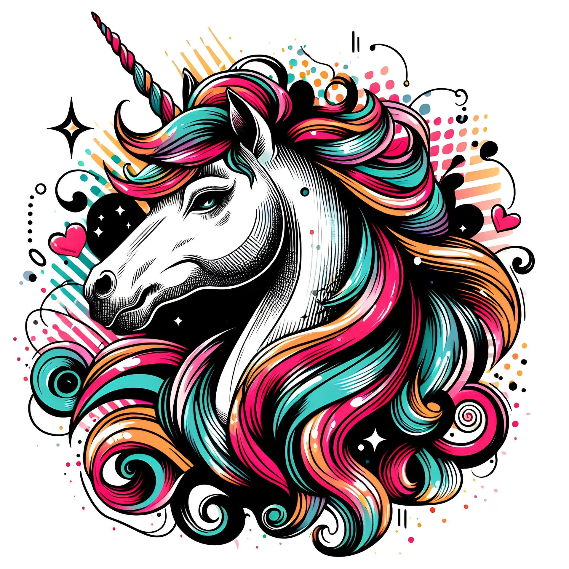 Pop Art Unicorn With Bold